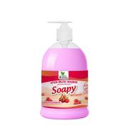 Крем-мыло жидкое "Soapy" малина в карамели увлажняющее с дозатором 500 мл. Clean&Green CG8099