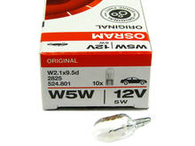 Автолампа W5W 12V (W2.1*9.5d) OSRAM <2825> -